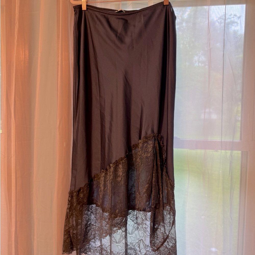Nordstrom rack navy and grey lace Asymmetrical Maxi Skirt